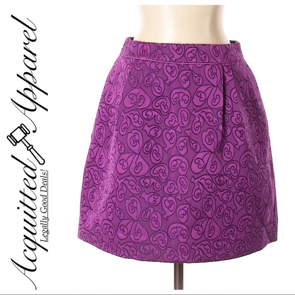 HD in Paris Anthropologie | Purple Jacquard Skirt